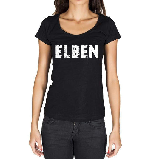 Elben German Cities Black Womens Short Sleeve Round Neck T-Shirt 00002 - Casual