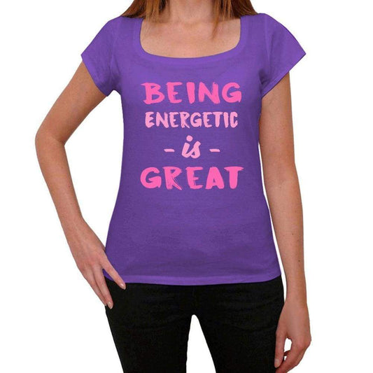 Energetic Being Great Purple Womens Short Sleeve Round Neck T-Shirt Gift T-Shirt 00336 - Purple / Xs - Casual