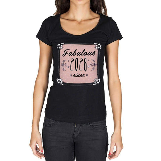 Fabulous Since 2028 Womens T-Shirt Black Birthday Gift 00434 - Black / Xs - Casual