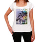 Fajara Beach Name Palm White Womens Short Sleeve Round Neck T-Shirt 00287 - White / Xs - Casual