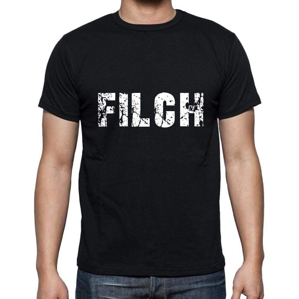 Filch Mens Short Sleeve Round Neck T-Shirt 5 Letters Black Word 00006 - Casual