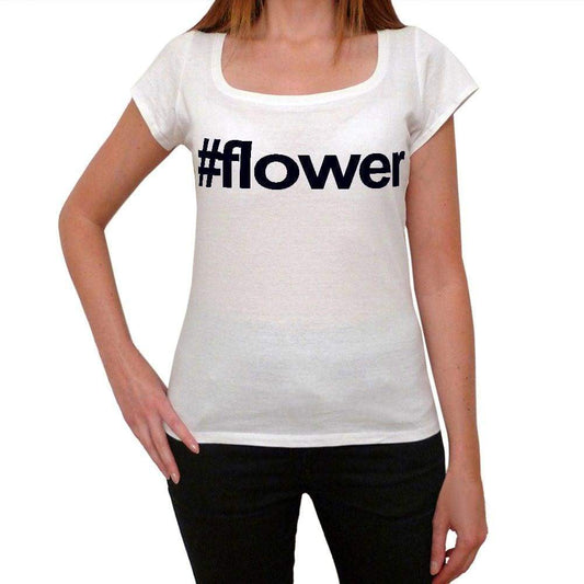 Flower Hashtag Womens Short Sleeve Scoop Neck Tee 00075