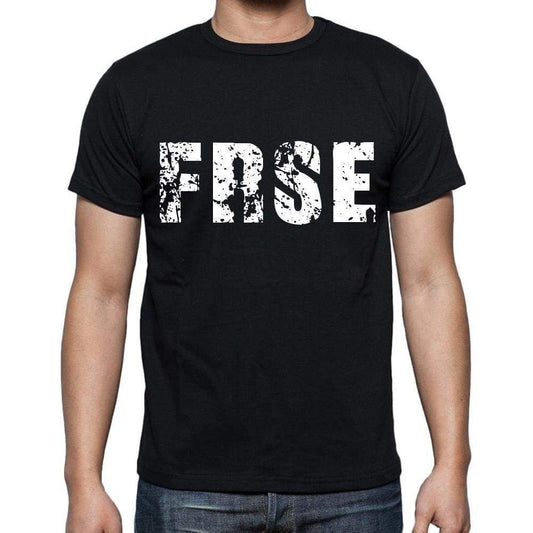 Frse Mens Short Sleeve Round Neck T-Shirt 4 Letters Black - Casual