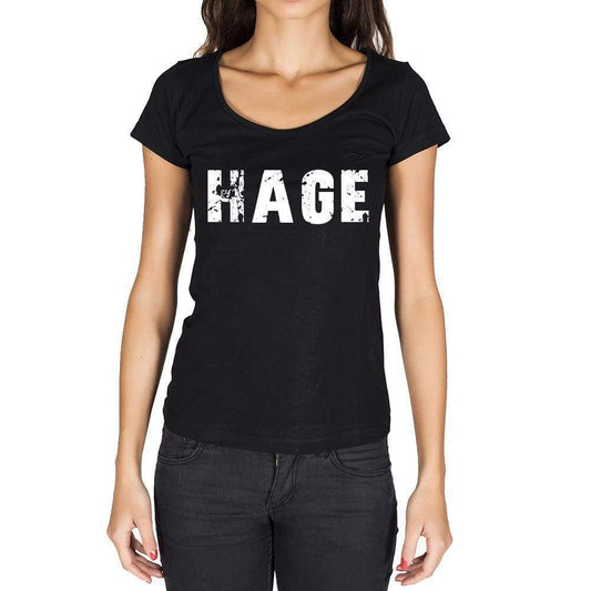 Hage German Cities Black Womens Short Sleeve Round Neck T-Shirt 00002 - Casual