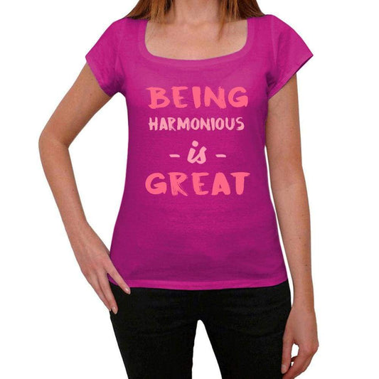 Harmonious Being Great Pink Womens Short Sleeve Round Neck T-Shirt Gift T-Shirt 00335 - Pink / Xs - Casual
