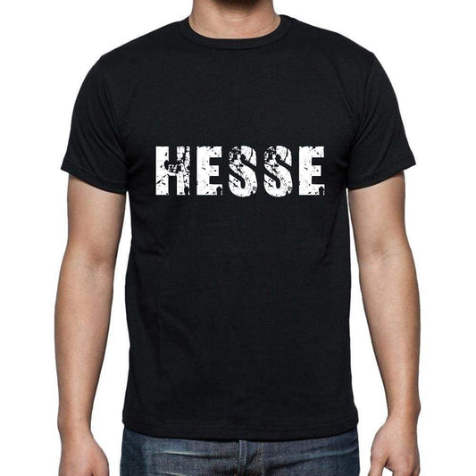 Hesse Mens Short Sleeve Round Neck T-Shirt 5 Letters Black Word 00006 - Casual