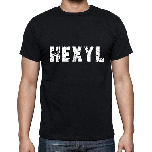 Hexyl Mens Short Sleeve Round Neck T-Shirt 5 Letters Black Word 00006 - Casual