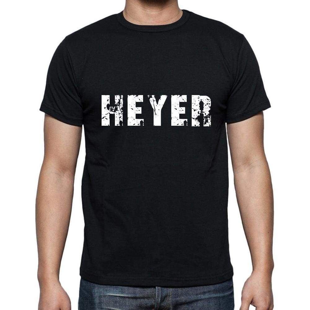 Heyer Mens Short Sleeve Round Neck T-Shirt 5 Letters Black Word 00006 - Casual