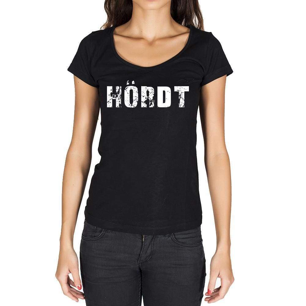 Hördt German Cities Black Womens Short Sleeve Round Neck T-Shirt 00002 - Casual