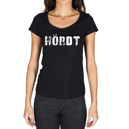 Hördt German Cities Black Womens Short Sleeve Round Neck T-Shirt 00002 - Casual