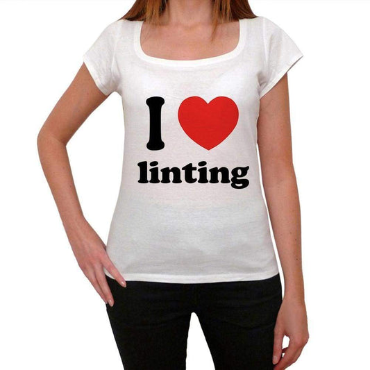 I Love Linting Womens Short Sleeve Round Neck T-Shirt 00037 - Casual