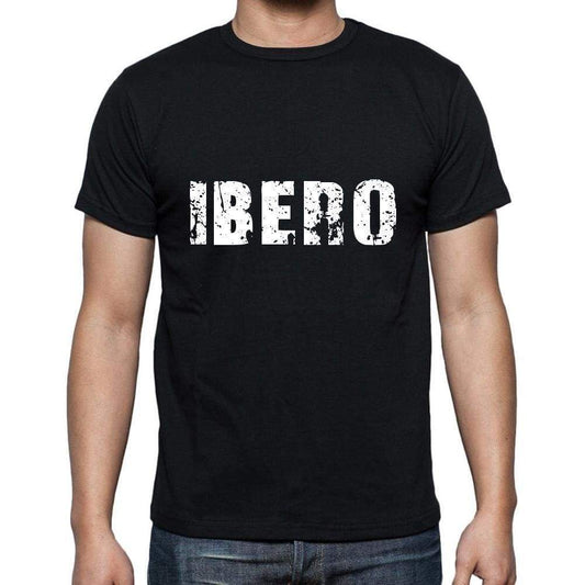 Ibero Mens Short Sleeve Round Neck T-Shirt 5 Letters Black Word 00006 - Casual