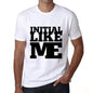 Initial Like Me White Mens Short Sleeve Round Neck T-Shirt 00051 - White / S - Casual