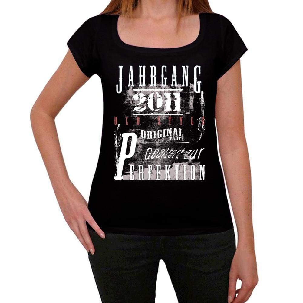 Jahrgang Birthday 2011 Black Womens Short Sleeve Round Neck T-Shirt Gift T-Shirt 00353 - Black / Xs - Casual