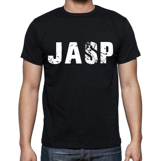 Jasp Mens Short Sleeve Round Neck T-Shirt 4 Letters Black - Casual