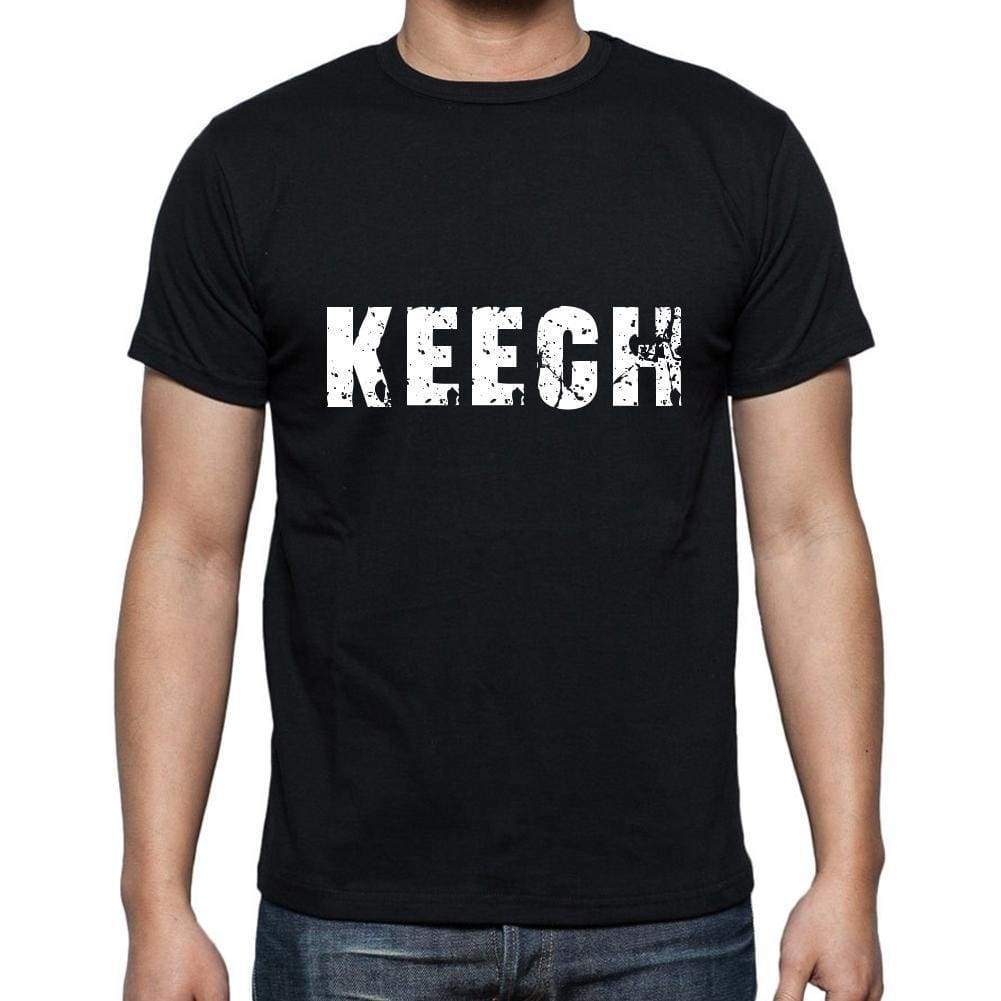 Keech Mens Short Sleeve Round Neck T-Shirt 5 Letters Black Word 00006 - Casual