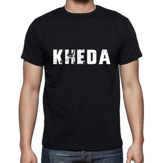 Kheda Mens Short Sleeve Round Neck T-Shirt 5 Letters Black Word 00006 - Casual