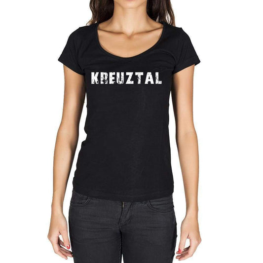 Kreuztal German Cities Black Womens Short Sleeve Round Neck T-Shirt 00002 - Casual