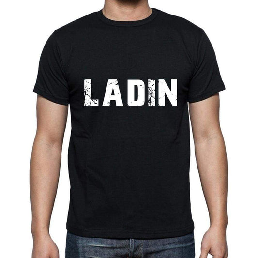 Ladin Mens Short Sleeve Round Neck T-Shirt 5 Letters Black Word 00006 - Casual