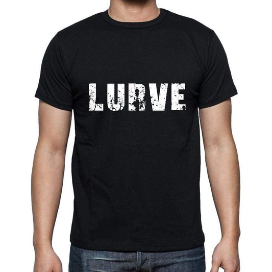 Lurve Mens Short Sleeve Round Neck T-Shirt 5 Letters Black Word 00006 - Casual
