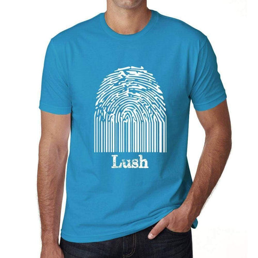 Lush Fingerprint Blue Mens Short Sleeve Round Neck T-Shirt Gift T-Shirt 00311 - Blue / S - Casual