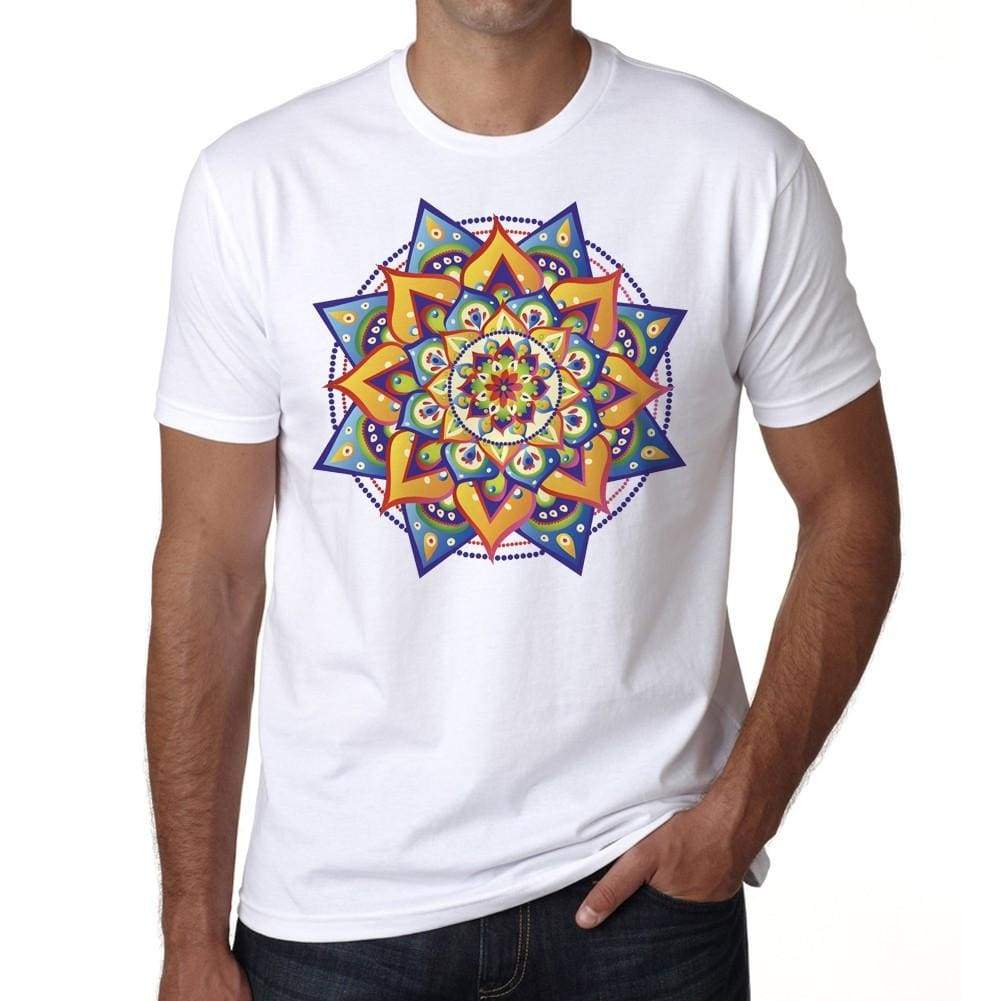 Mandala 26 H Mens White Tee 100% Cotton 00175