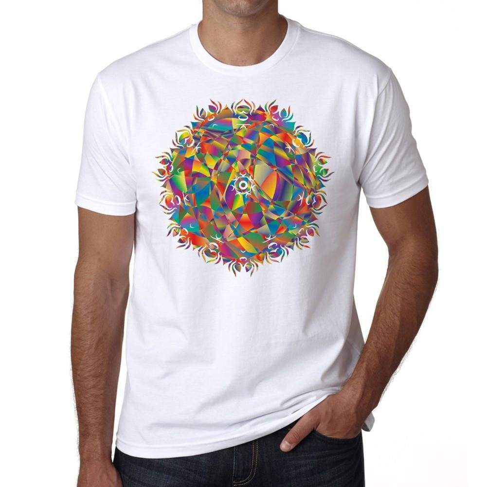 Mandala 28 H Mens White Tee 100% Cotton 00175