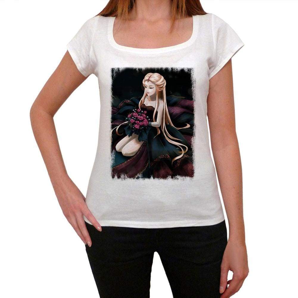 Manga Girl With Bouquet Of Roses T-Shirt For Women T Shirt Gift 00088 - T-Shirt