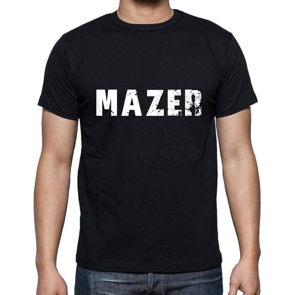 Mazer Mens Short Sleeve Round Neck T-Shirt 5 Letters Black Word 00006 - Casual