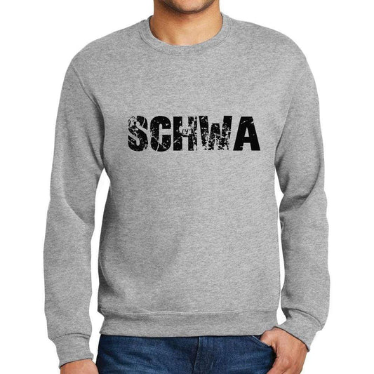 Mens Printed Graphic Sweatshirt Popular Words Schwa Grey Marl - Grey Marl / Small / Cotton - Sweatshirts