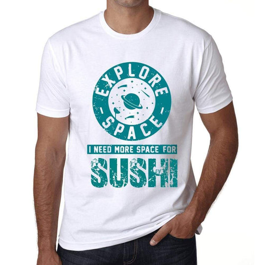 Mens Vintage Tee Shirt Graphic T Shirt I Need More Space For Sushi White - White / Xs / Cotton - T-Shirt