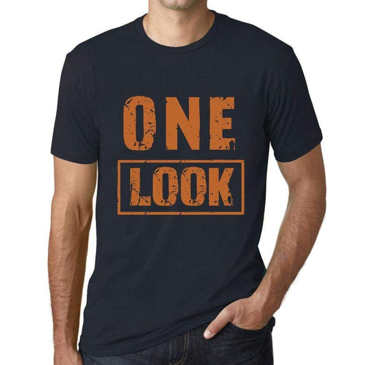 Mens Vintage Tee Shirt Graphic T Shirt One Look Navy - Navy / Xs / Cotton - T-Shirt