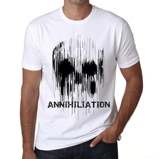 Mens Vintage Tee Shirt Graphic T Shirt Skull Annihiliation White - White / Xs / Cotton - T-Shirt