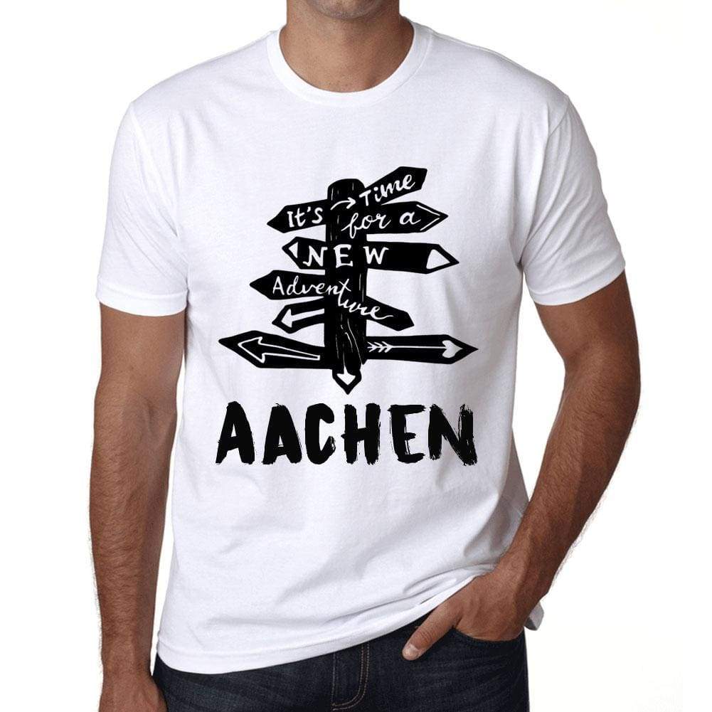 Mens Vintage Tee Shirt Graphic T Shirt Time For New Advantures Aachen White - White / Xs / Cotton - T-Shirt