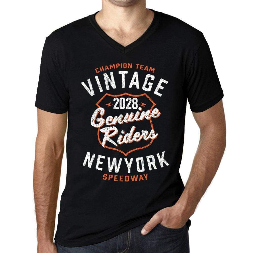 Mens Vintage Tee Shirt Graphic V-Neck T Shirt Genuine Riders 2028 Black - Black / S / Cotton - T-Shirt