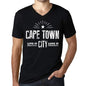 Mens Vintage Tee Shirt Graphic V-Neck T Shirt Live It Love It Cape Town Deep Black - Black / S / Cotton - T-Shirt