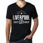Mens Vintage Tee Shirt Graphic V-Neck T Shirt Live It Love It Liverpool Deep Black - Black / S / Cotton - T-Shirt