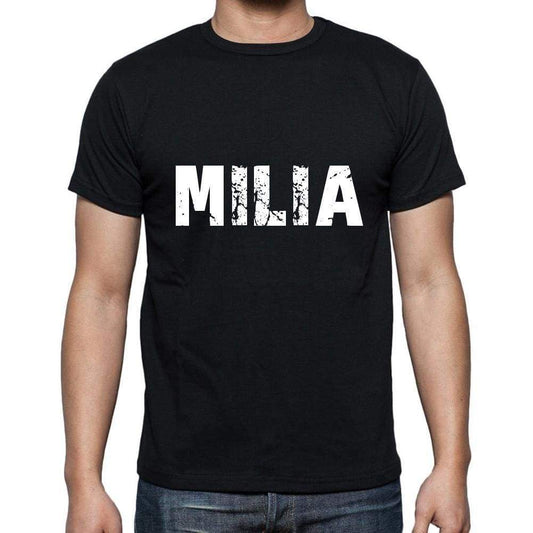 milia <span>Men's</span> <span>Short Sleeve</span> <span>Round Neck</span> T-shirt , 5 letters Black , word 00006 - ULTRABASIC