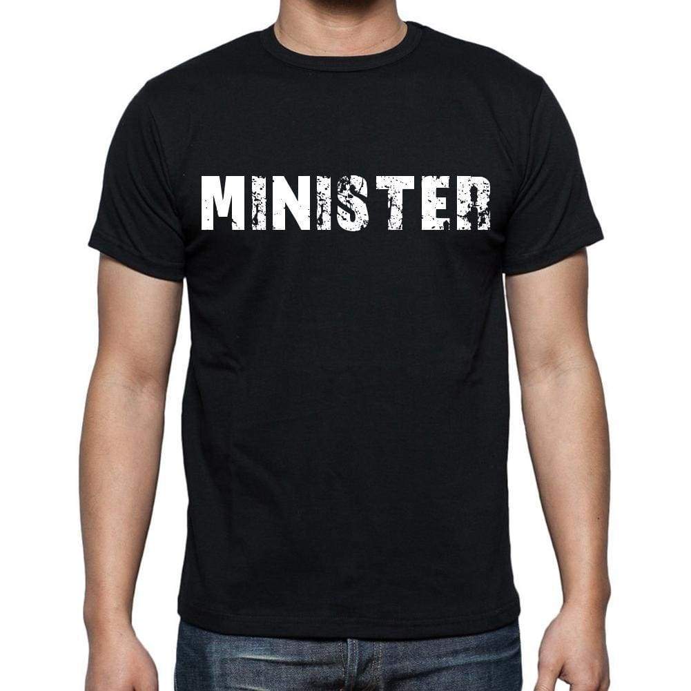 Minister Mens Short Sleeve Round Neck T-Shirt Black T-Shirt En