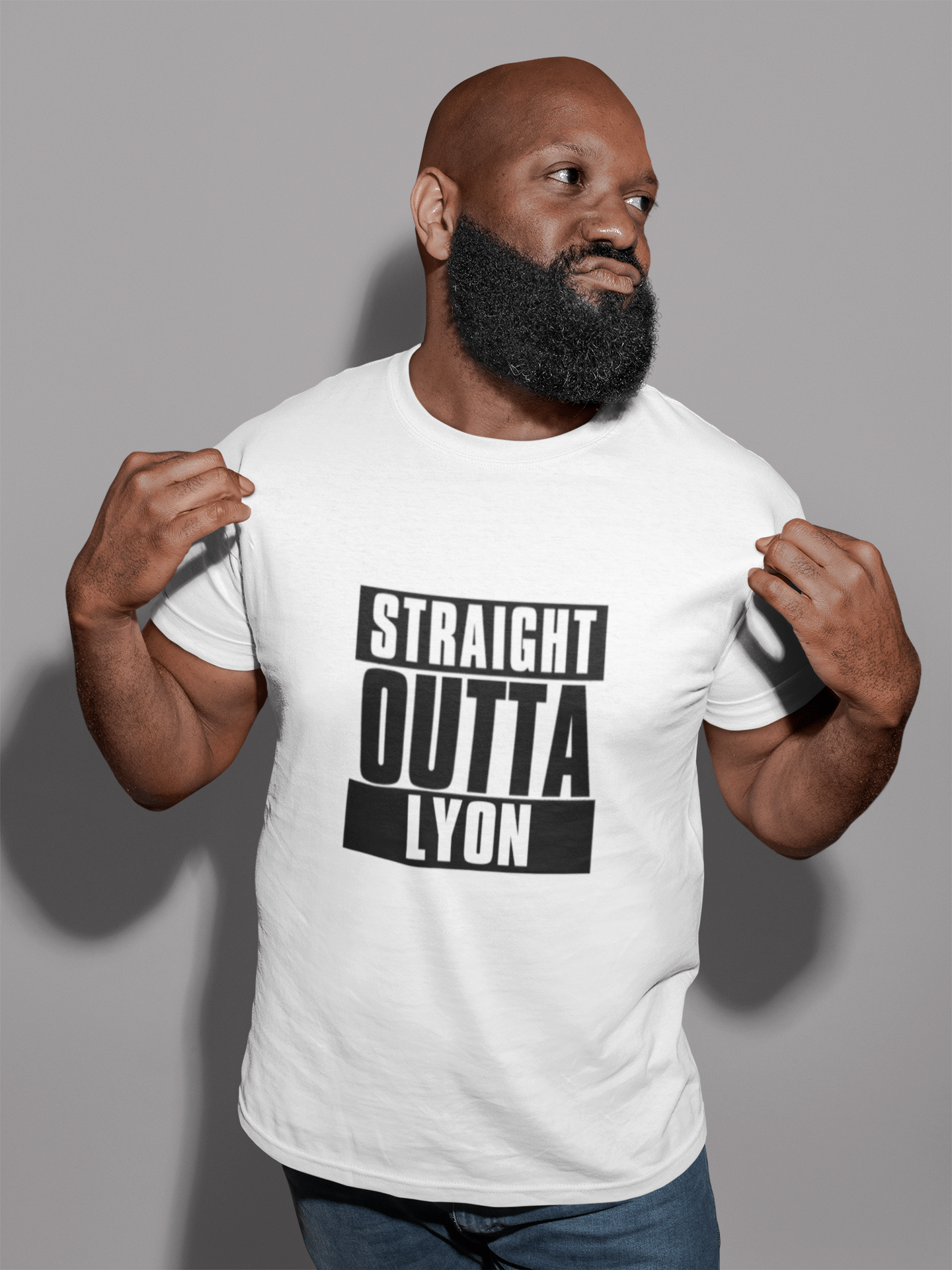 Straight Outta Lyon, t Shirt Homme, t Shirt Straight Outta, Cadeau Homme