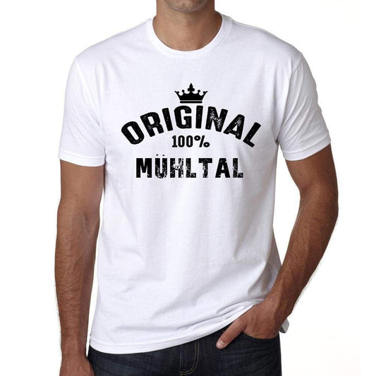 Mühltal 100% German City White Mens Short Sleeve Round Neck T-Shirt 00001 - Casual