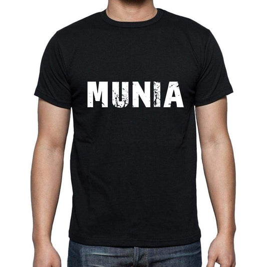 Munia Mens Short Sleeve Round Neck T-Shirt 5 Letters Black Word 00006 - Casual