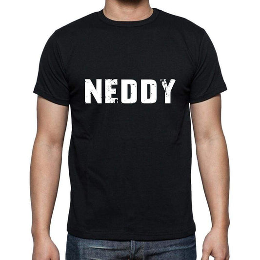 Neddy Mens Short Sleeve Round Neck T-Shirt 5 Letters Black Word 00006 - Casual