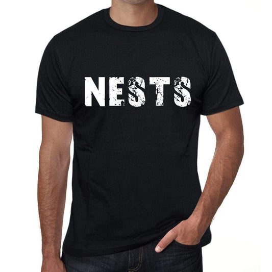 Nests Mens Retro T Shirt Black Birthday Gift 00553 - Black / Xs - Casual