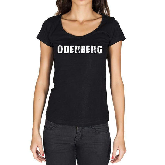 Oderberg German Cities Black Womens Short Sleeve Round Neck T-Shirt 00002 - Casual