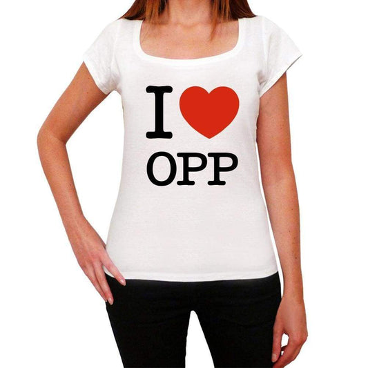 Opp I Love Citys White Womens Short Sleeve Round Neck T-Shirt 00012 - White / Xs - Casual