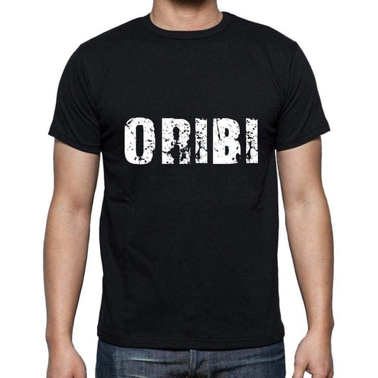 Oribi Mens Short Sleeve Round Neck T-Shirt 5 Letters Black Word 00006 - Casual