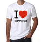 Otters I Love Animals White Mens Short Sleeve Round Neck T-Shirt 00064 - White / S - Casual