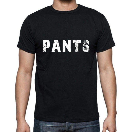 Pants Mens Short Sleeve Round Neck T-Shirt 5 Letters Black Word 00006 - Casual