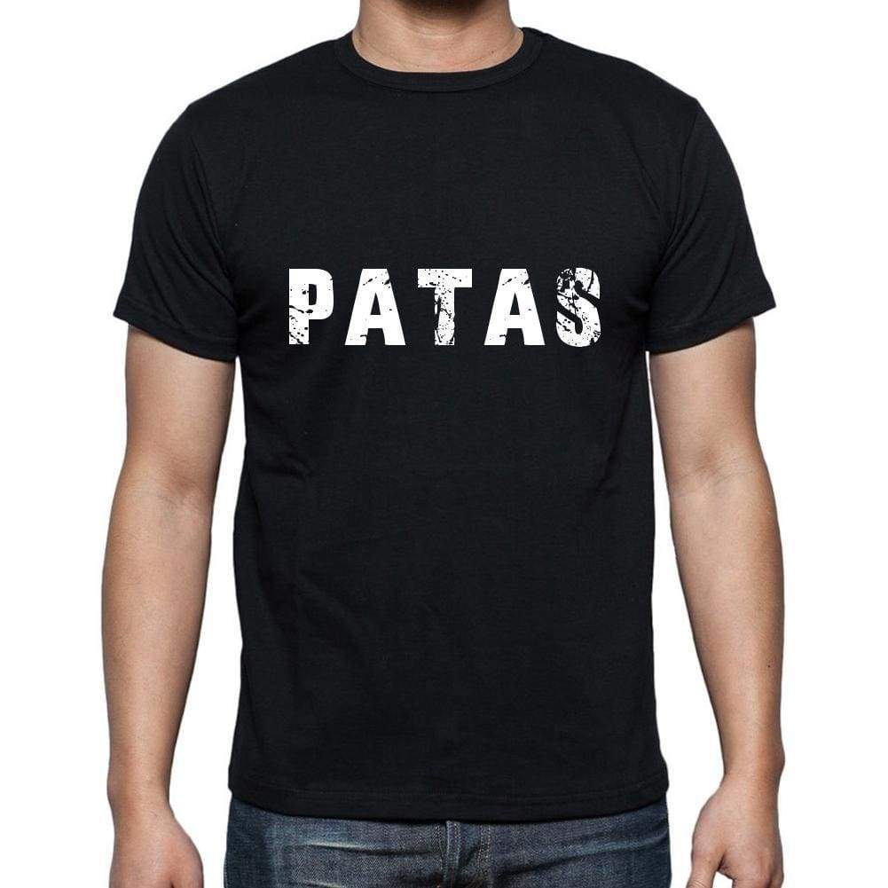 Patas Mens Short Sleeve Round Neck T-Shirt 5 Letters Black Word 00006 - Casual